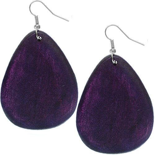 Purple Wooden Earrings