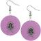 Purple Skull Wooden Dangle Earrings