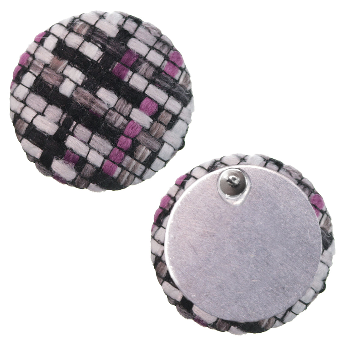 Purple Woven Knit Stud Earrings