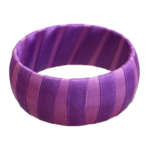 Purple Two Tone Wrapped Bangle Bracelet