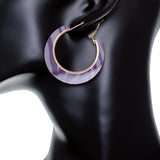 Purple Zebra Print Mini Hoop Earrings