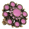 Purple Antique Circular Floral Topper Adjustable Ring
