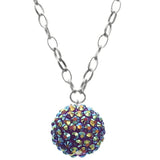 Purple Beaded Fireball Charm Chain Necklace