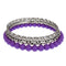 Purple Beaded Twist Stack Bangle Bracelets