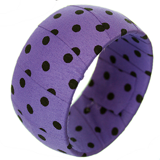 Purple Black Polka Dot Bangle Bracelet