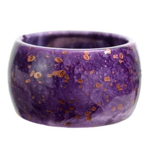 Purple Spotted Round Hinged Bracelet