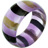 Purple Painted Striped Bangle Bracelet