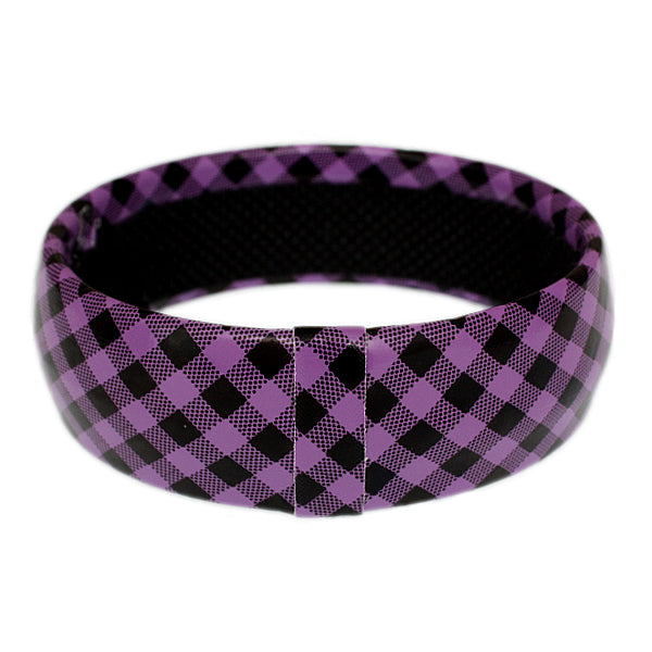 Purple Checkered Bangle Bracelet