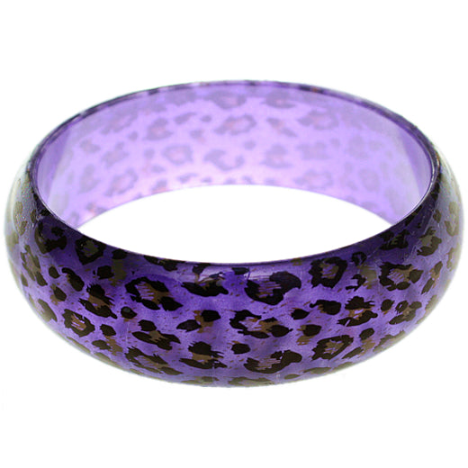 Purple Cheetah Print Glossy Bangle Bracelet