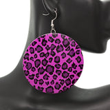 Purple Round Thin Spotted Earrings