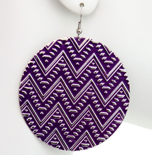 Purple Chevron Earrings