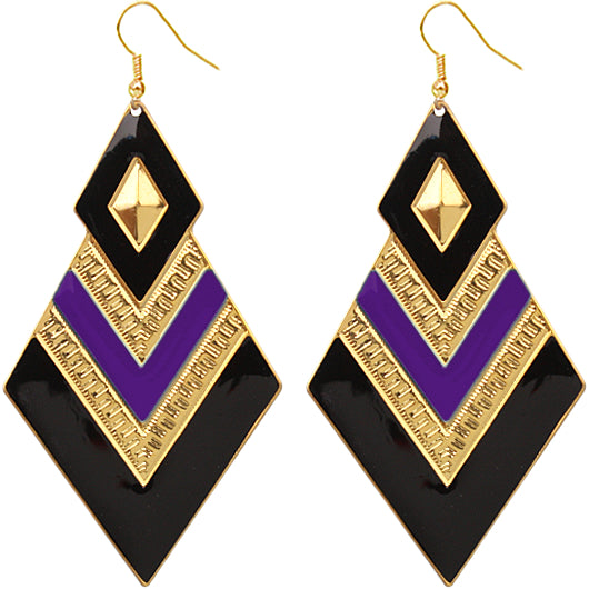 Purple and Black spear earrings