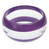 Purple Clear Striped Round Bangle Bracelet