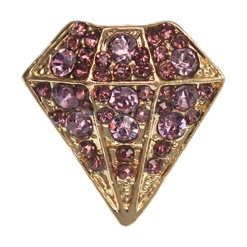 Purple Diamond Shaped Rhinestone Adjustable Ring