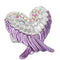 Purple Double Wing Rhinestone Adjustable Ring