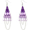 Purple Faceted Drop Chain Chandelier Earrings