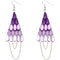Purple Faceted Drop Chain Chandelier Earrings