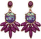 Purple Faceted Faux Gemstone Post Earrings