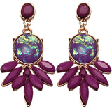 Purple Faceted Faux Gemstone Post Earrings