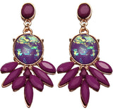 Purple Faceted Faux Gemstone Post Earrings