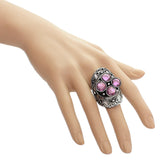 Purple Faceted Four Stone Adjustable Cocktail Ring