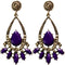 Purple Faceted Teardrop Post Earrings