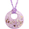 Purple Open Circle Faux Marble Beaded Necklace Set