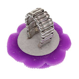 Purple Large Glitter Flower Stretch Ring