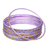 Purple Thin Glitter Stacked Bangle Bracelets