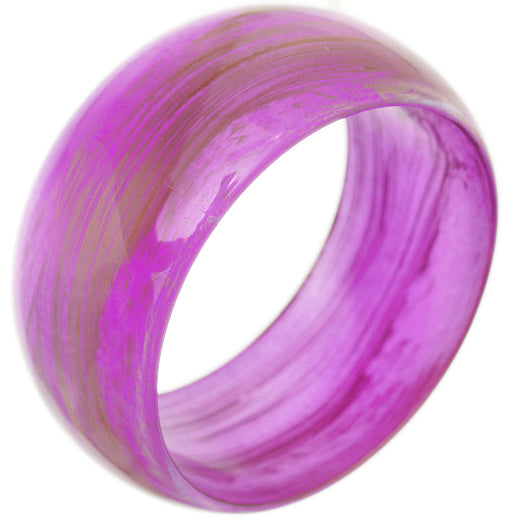 Purple Translucent Brushed Bangle Bracelet 