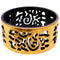Purple Gold Cutout Chinese Textured Bangle Bracelet