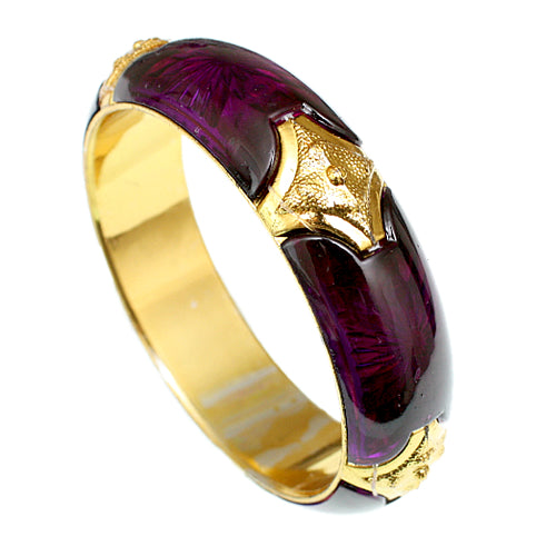Purple Glossy Sunburst Bangle Bracelet