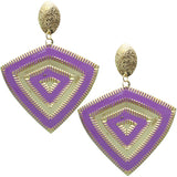 Purple Inverted Triangle Frost Earrings
