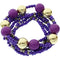 Purple Multi Line Beaded Stretch Bracelet Set