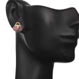 Purple Gemstone Handbag High Heels Stud Earrings