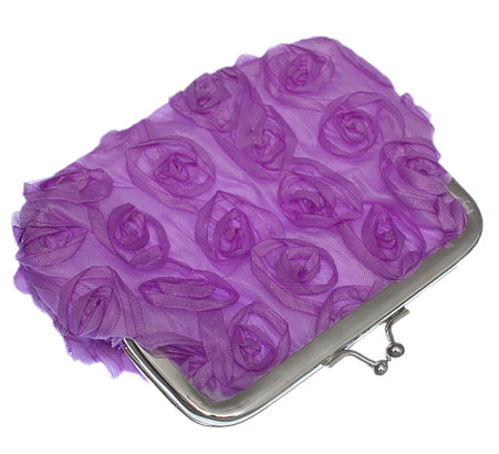 Purple Kisslock Flower Coin Purse