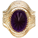 Purple Large Faux Gemstone Cuff Bracelet