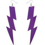Purple Long Thunder Lightning Earrings