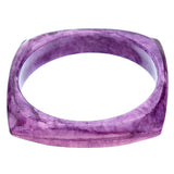 Purple Glossy Faux Marble Bangle Bracelet