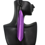 Purple Long Arch Metal Earrings