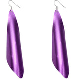 Purple Long Arch Metal Earrings