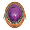 Purple Wooden Crackle Oversized Adjustable Ring