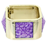 Purple Spotted Pyramid Hinged Bracelet