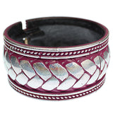 Pink Silver Glitter Iridescent Hinged Bracelet