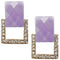 Purple Square Gemstone Post Earrings