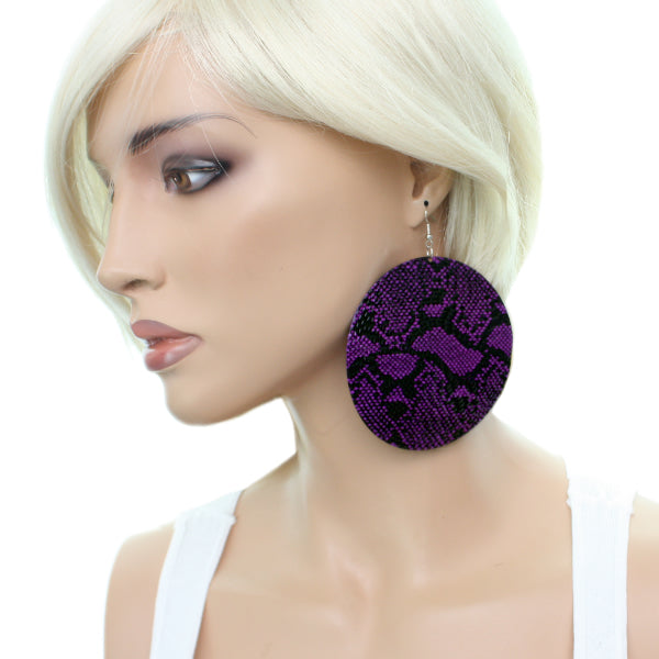 Purple Animal Print Earrings