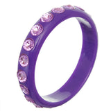 Purple Glossy Studded Gemstone Bangle Bracelet