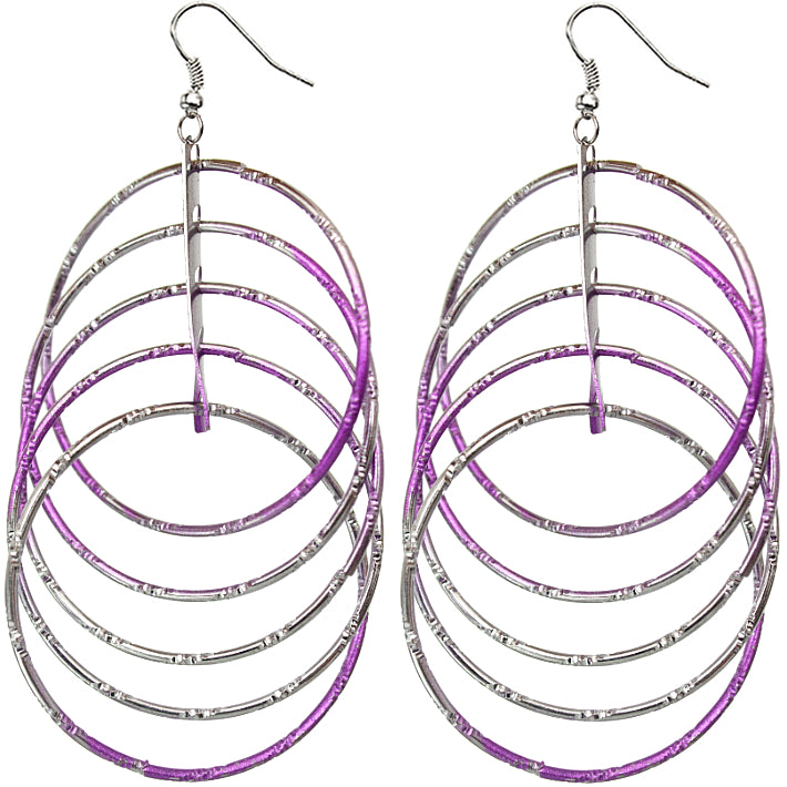 Purple Intertwined Hoop Earrings