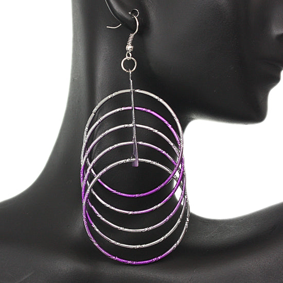 Purple Intertwined Hoop Earrings