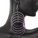 Purple Intertwined Hoop Earrings